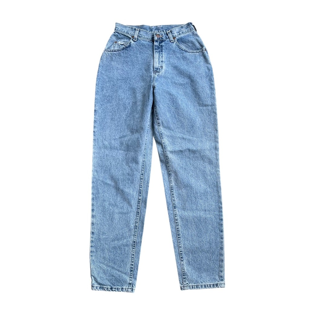 Vintage Lee High Rise Tapered Leg Jeans Medium Wash 100% Cotton Momjean